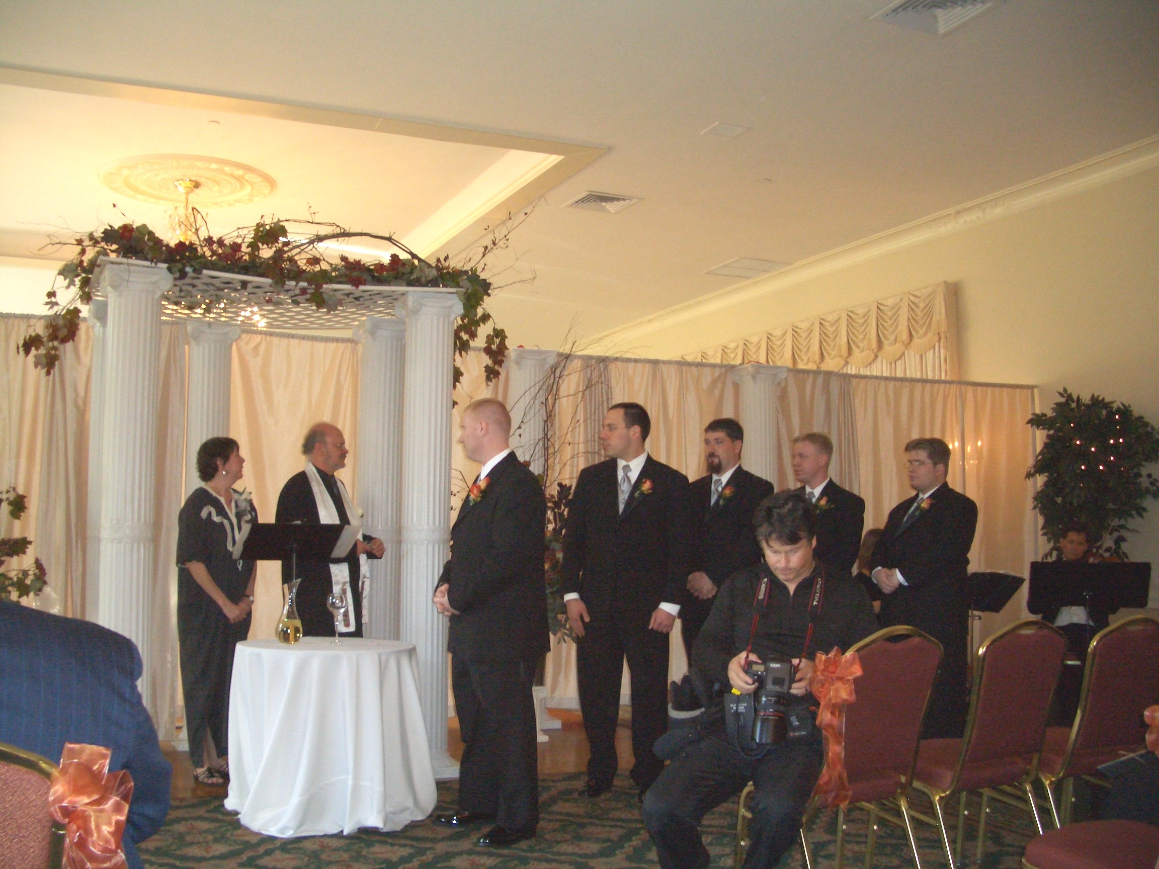 Groom and Groomsmen waiting for the ceremony to start.